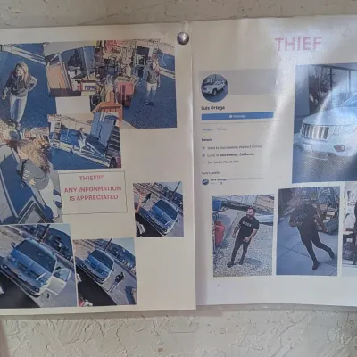 Sale Photo Thumbnail #491: Wall of shame photos of people who didn't pay for the items they took.