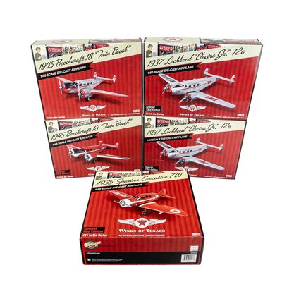 Sale Photo Thumbnail #77: (5)NIB Wings of Texaco Die Cast Replica Plane Bank