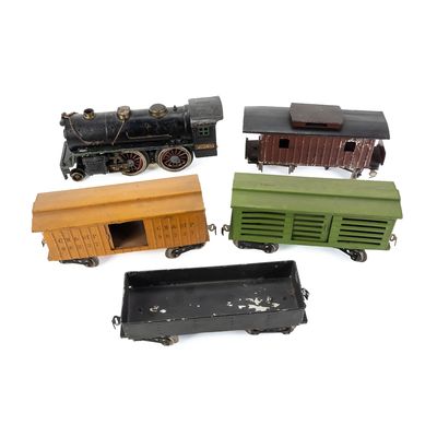 Sale Photo Thumbnail #49: Lionel 384-E Steam Engine & Standard Guage RR Cars