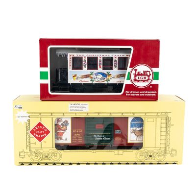 Sale Photo Thumbnail #131: 2004 L.G.B. & 2007 Aristo Craft Christmas Boxcars