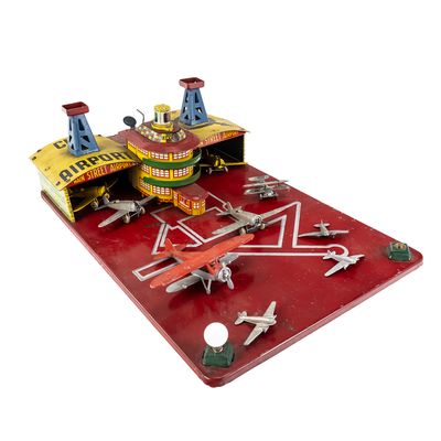 Sale Photo Thumbnail #59: Vintage MARX "SKY WAY" Tin Litho Toy Airport