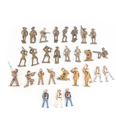 Sale Photo Thumbnail #65: 28 Barclay Manoil Lead Soldier & Boy Scout Figures