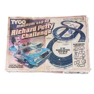 Sale Photo Thumbnail #38: 1986 Tyco Richard Petty HO Slot Car Set w Box