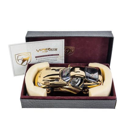 Sale Photo Thumbnail #42: 22 kt Gold Plated Dodge Viper Diecast Model w Case