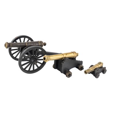 Sale Photo Thumbnail #51: Trio of Brass Barrel Toy Cannons