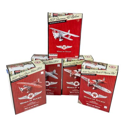 Sale Photo Thumbnail #75: (5)NIB Wings of Texaco Die Cast Replica Plane Bank
