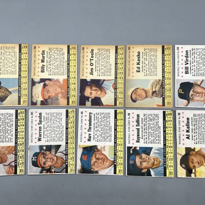 Sale Photo Thumbnail #11: (10) 1961 Post Cereal Baseball Cards W/ Al Kaline & Warren Spahn