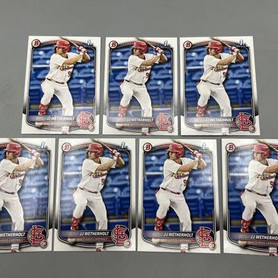 Sale Photo Thumbnail #150: (7) 2025 Bowman Paper JJ Wetherholt 1st Bowman RCs #BP-22