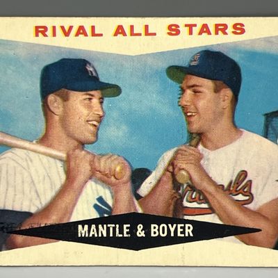 Sale Photo Thumbnail #36: 1960 Topps #160 Mickey Mantle & Boyer / Rival All Stars