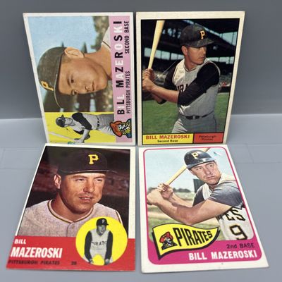 Sale Photo Thumbnail #72: (Lot Of 4) Bill Mazeroski W/ 1960, 1961, 1963, 1965 Topps