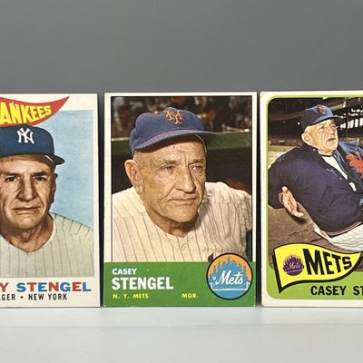 Sale Photo Thumbnail #78: (Lot Of 3) Casey Stengel W/ 1960, 1963, 1965 Topps