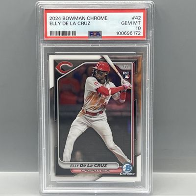 Sale Photo Thumbnail #196: 2024 Bowman Chrome Elly De La Cruz RC #42 PSA Gem Mint 10
