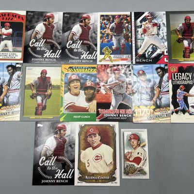 Sale Photo Thumbnail #97: (15) Modern Johnny Bench Topps Baseball Cards W/ Inserts
