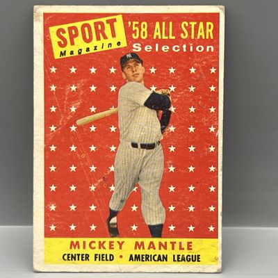 Sale Photo Thumbnail #33: 1958 Topps #487 Mickey Mantle (HOF) / All Star