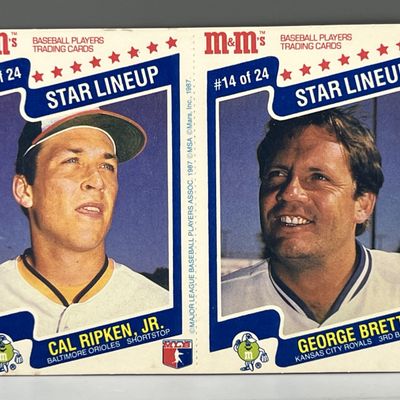 Sale Photo Thumbnail #41: 1987 M&M Cal Ripken Jr/George Brett Star Lineup Uncut Panel
