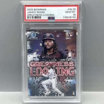 Sale Photo Thumbnail #183: 2025 Bowman Chrome James Wood Greatness Loading RC #GL20 PSA Gem Mint 10