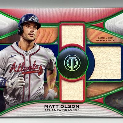 Sale Photo Thumbnail #165: 2025 Topps Tribute Matt Olson Green Triple Game Used Relic #/99