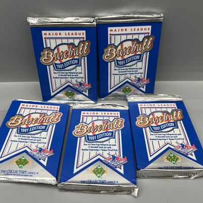 Sale Photo Thumbnail #83: (5) 1991 Upper Deck High # Series Baseball Unopened Wax Packs