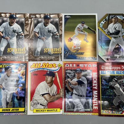 Sale Photo Thumbnail #109: (8) Modern Derek Jeter & Mickey Mantle Baseball Cards W/ Inserts