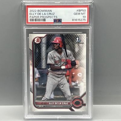 Sale Photo Thumbnail #193: 2022 Bowman Paper Elly De La Cruz 1st Bowman RC #BP50 PSA Gem Mint 10