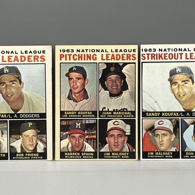 Sale Photo Thumbnail #66: 1964 Topps - #1, #3, #5 - Sandy Koufax AL Pitching Leaders