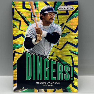 Sale Photo Thumbnail #158: 2025 Panini Prizm Reggie Jackson Dingers Gold Mojo #/25