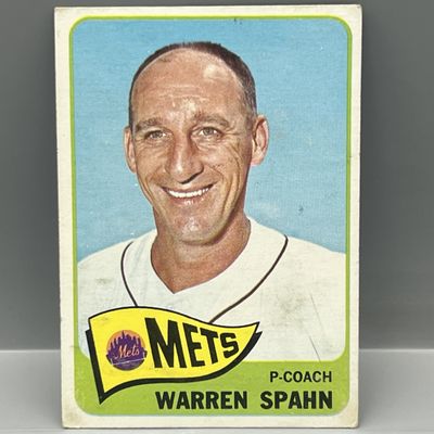 Sale Photo Thumbnail #132: 1965 Topps #205 Warren Spahn (HOF) / Mets