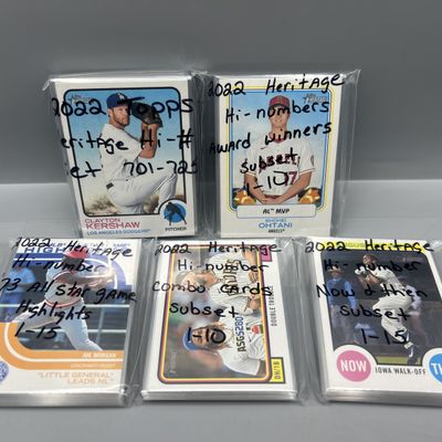 Sale Photo Thumbnail #31: (5) 2022 Topps Heritage High Number Baseball Complete Short Print Set & 4 Complete Insert Sets