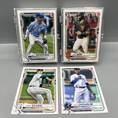 Sale Photo Thumbnail #55: 2021 Bowman Paper Baseball Complete 100 Card Set W/ Tarik Skubal RC & Jazz Chisholm RC