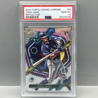 Sale Photo Thumbnail #180: 2023 Topps Chrome Cosmic Josh Jung Refractor RC #95 PSA Gem Mint 10
