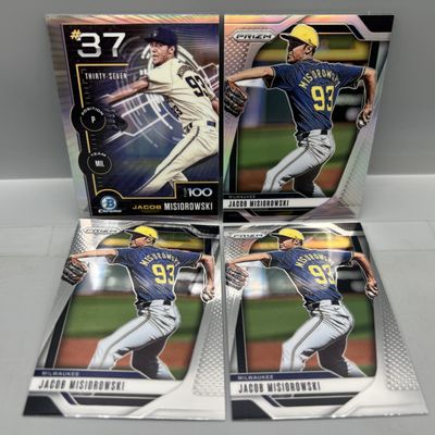 Sale Photo Thumbnail #167: (4) Jacob Misiorowski Prospect/RC Baseball Cards