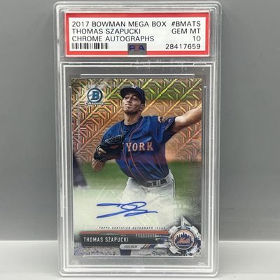 Sale Photo Thumbnail #187: 2017 Bowman Chrome Thomas Szapucki Mega Box Refractor Prospect Auto PSA Gem Mint 10