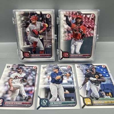 Sale Photo Thumbnail #52: 2022 Bowman Paper Baseball Complete 100 Card Set W/ Spencer Strider RC, Cal Raleigh RC, & O'Neil Cruz RC