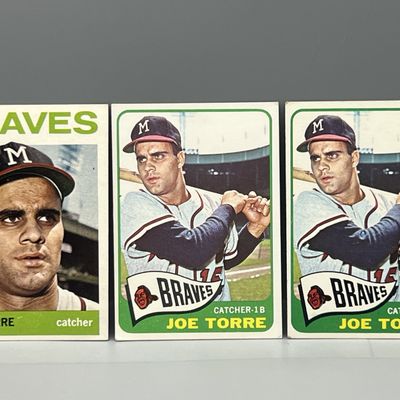 Sale Photo Thumbnail #81: (Lot Of 3) Joe Torre W/ 1964, (2) 1965 Topps
