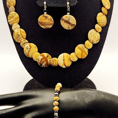 Sale Photo Thumbnail #215: Picture Jasper Necklace Bracelet & Earrings