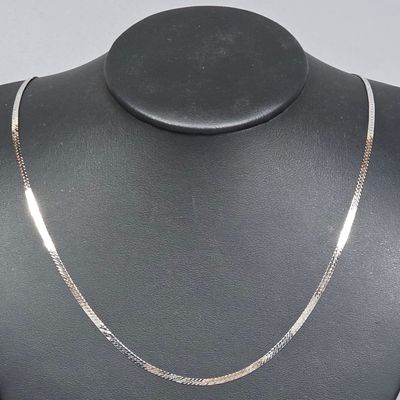 Sale Photo Thumbnail #114: Italian Sterling Herringbone Necklace 6.8 Grams