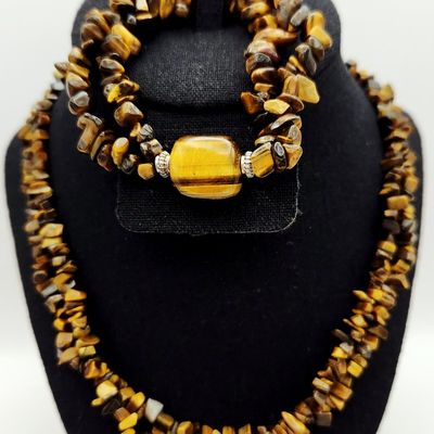 Sale Photo Thumbnail #222: Jay King Tiger's Eye Two-Strand Jewelry Set