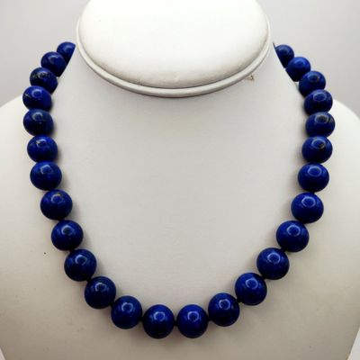 Sale Photo Thumbnail #333: Sterling Lapis Bead Necklace