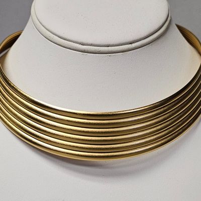 Sale Photo Thumbnail #463: Monet Gold-Tone Ribbed Collar Necklace