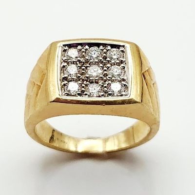 Sale Photo Thumbnail #93: 14K Gold Men's Diamond Ring 10.2 Grams