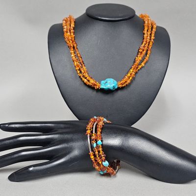 Sale Photo Thumbnail #76: Sterling Jay King Amber & Turquoise Jewelry