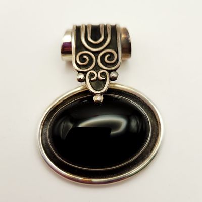 Sale Photo Thumbnail #228: MYS Sterling Onyx Pendant 35.9 Grams