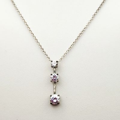 Sale Photo Thumbnail #267: Sterling Crystal Drop Necklace 4.7 Grams