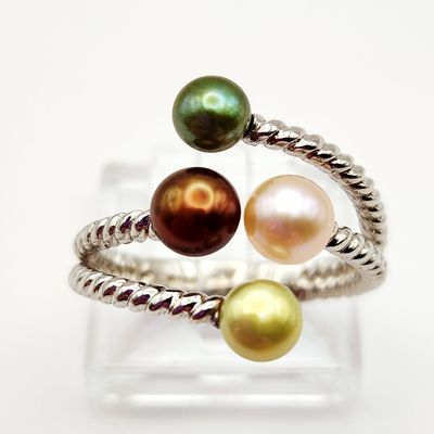 Sale Photo Thumbnail #254: Sterling Honora Pearl Ring 4.3 Grams
