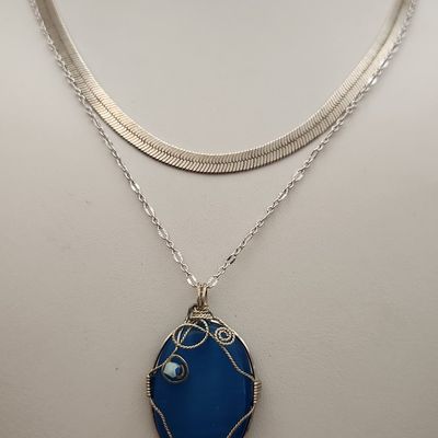 Sale Photo Thumbnail #219: Silver-Tone Herringbone & Pendant Necklaces