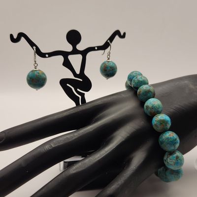 Sale Photo Thumbnail #287: Blue & Brown Turquoise Necklace & Earrings