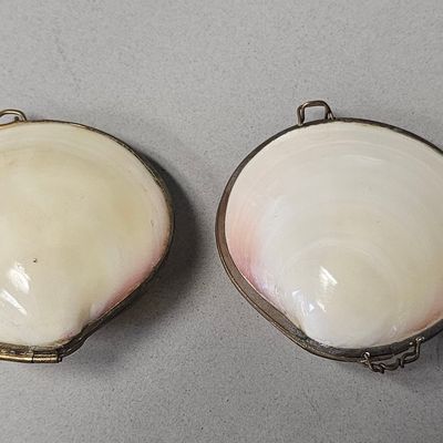 Sale Photo Thumbnail #128: Natural Shell & Brass Hinged Trinket Boxes