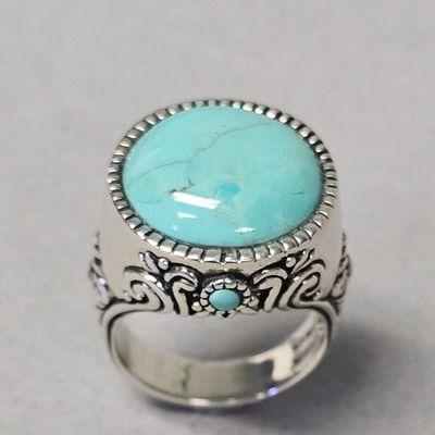 Sale Photo Thumbnail #411: Barse Sterling Southwestern Turquoise Ring 14.3 Grams