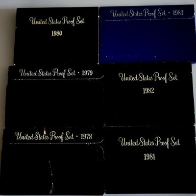 Sale Photo Thumbnail #500: US Mint Proof Sets 1978-1983 Group
