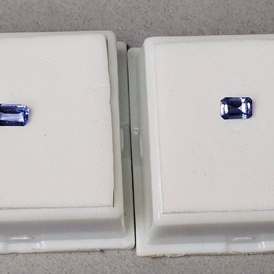 Sale Photo Thumbnail #477: Pair Tanzanite Emerald Cut Loose Gemstones